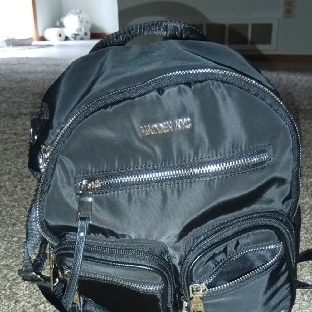 Steve Madden Black Backpack with Structured Design